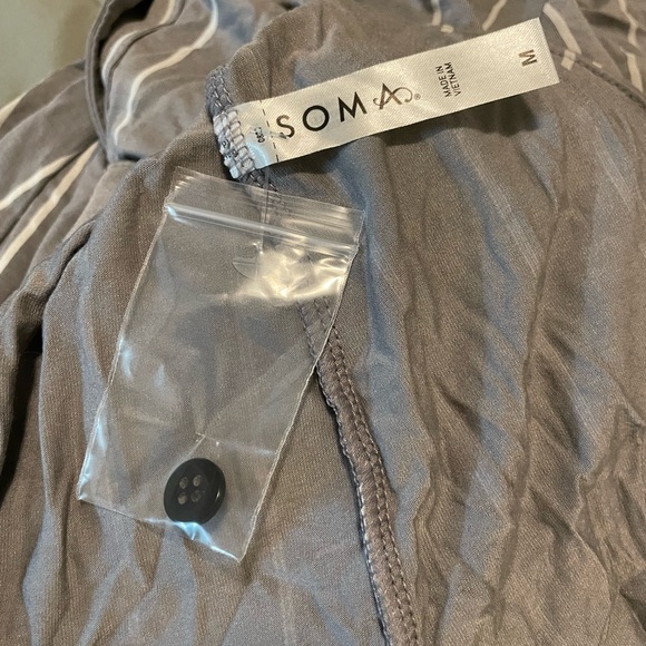 Soma NWT pajama set Ladies size Medium “Calm Stripe Castle Grey” - Picture 10 of 12
